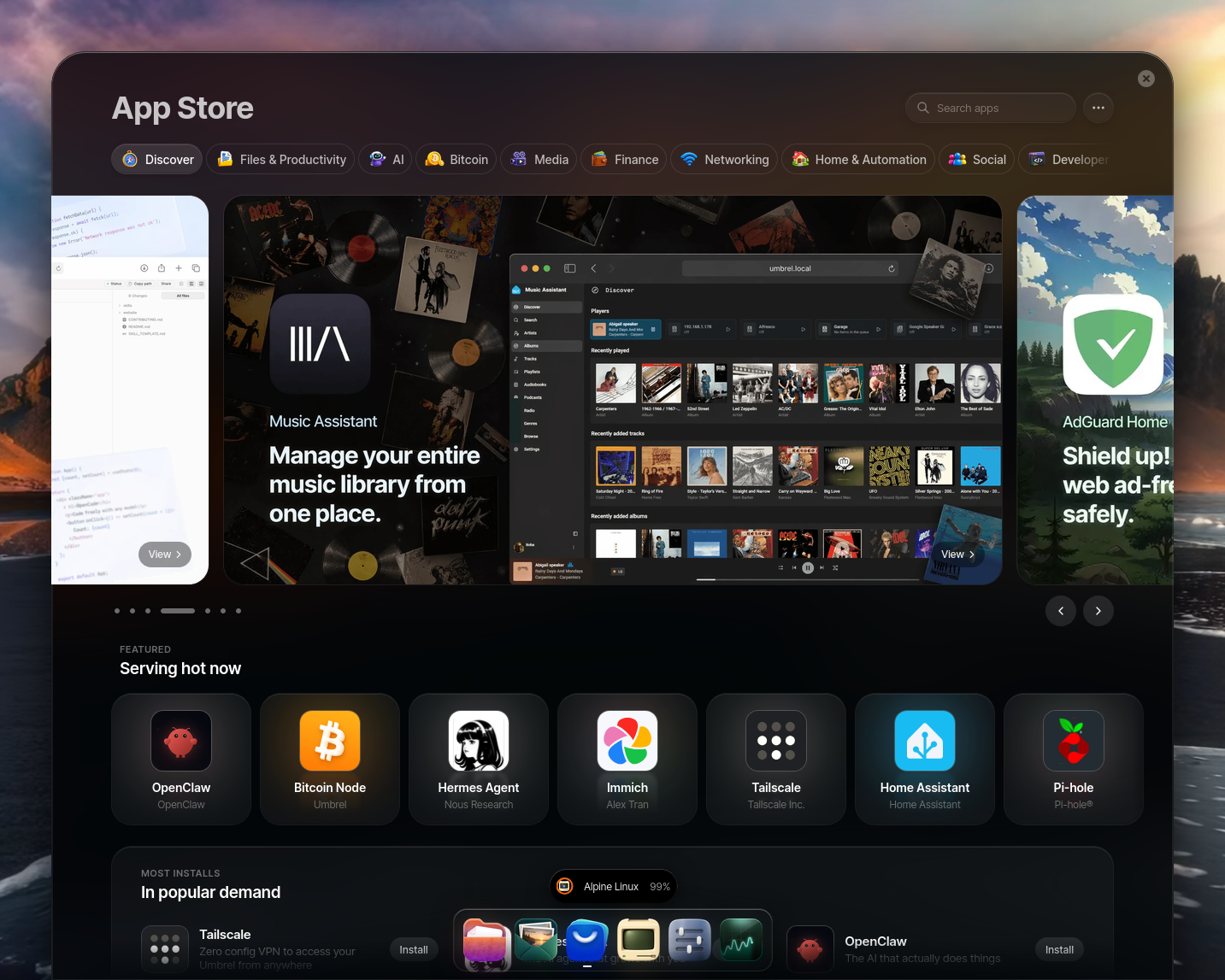 umbrelOS 2.0 App Store